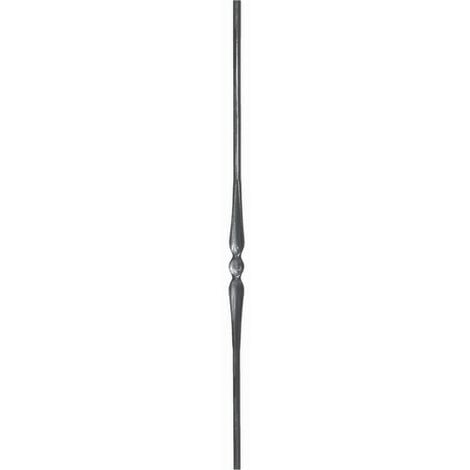 Barreau rond motif aplati au centre - Hauteur 1000mm Ø14mm - Fer forgé - À souder - DECO FER FORGE