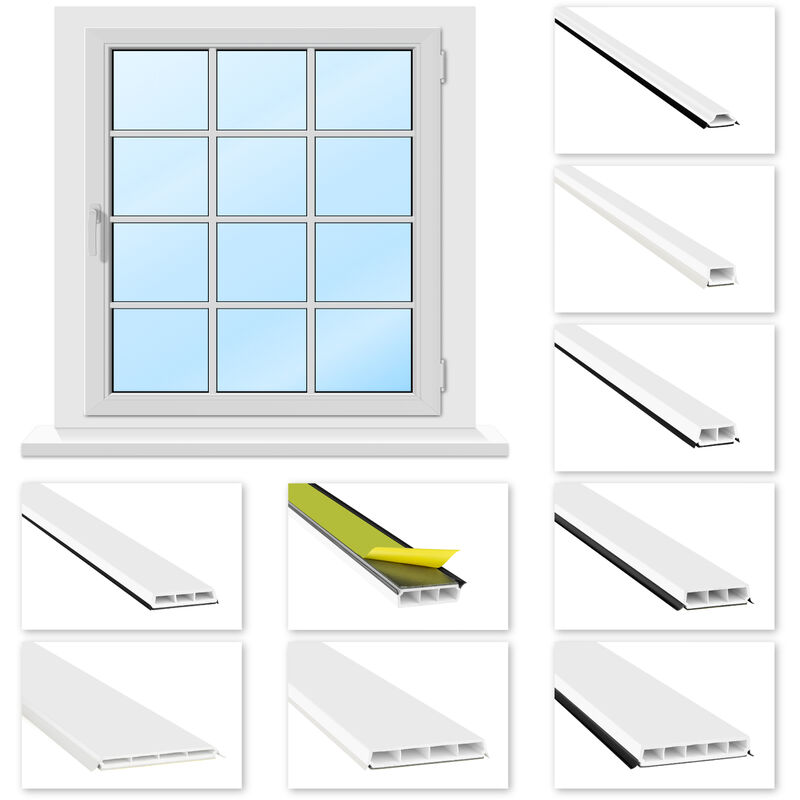 Barreaux de verre PVC blanc 1-2m - Lèvre souple grise et noire - HJ: G20 - 20x13mm / biseau de 8 degrés, 1 mètre gris foncé (RAL 7001) reste