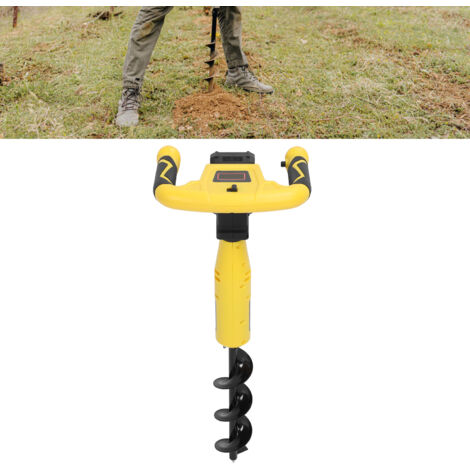 Barrena de tierra inalámbrica, motor sin escobillas, 320 rpm, barrena manual para postes y plantaciones, batería de 2000 mAh