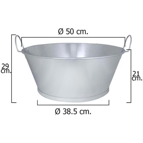 Barreño Galvanizado Baño 20\' 50x21 cm. 30 Litros