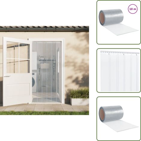Barrera de calor - vidaXL Tira de cortina para puertas PVC transparente 300x2,6 mm 10 m - Protección contra ruido