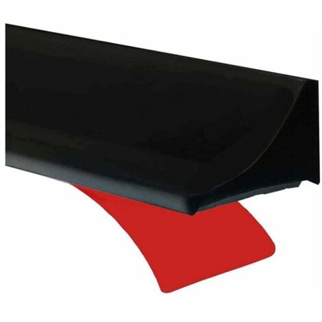 Barrera de ducha KZQ de 2 m, color negro, con sistema de retención de silicona, barrera de agua autoadhesiva de goma antidesbordamiento para umbral de ducha, sello impermeable para puerta de baño.