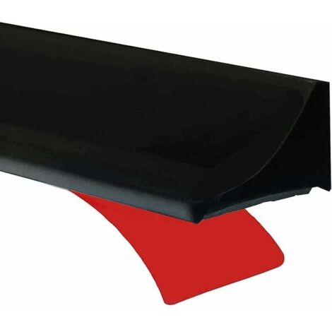 Barrera de ducha negra de 2 m con sistema de retención de silicona para puerta y pared, sello de puerta impermeable para suelo, barrera de ducha autoadhesiva de goma antidesbordamiento.