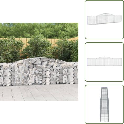 Barrera de jardín - vidaXL Cesta de gaviones forma arco hierro galvanizado 400x30x80/100cm - Muro de piedra