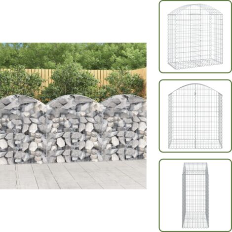Barrera de jardín - vidaXL Cesta gaviones forma arco hierro galvanizado 100x50x100/120 cm - Muro de piedra