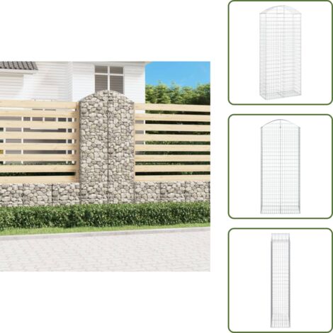 Barrera de jardín - vidaXL Cesta gaviones forma arco hierro galvanizado 100x50x220/240 cm - Muro de piedra