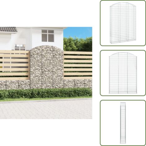 Barrera de jardín - vidaXL Cesta gaviones forma arco hierro galvanizado 150x30x200/220 cm - Muro de piedra