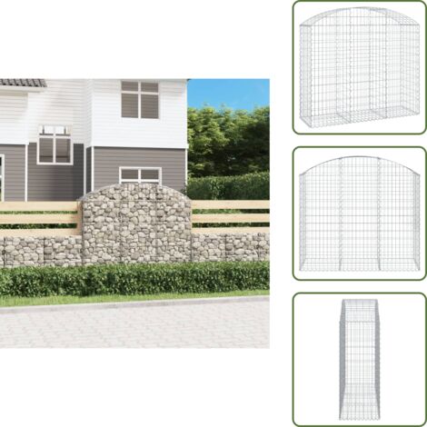 Barrera de jardín - vidaXL Cesta gaviones forma arco hierro galvanizado 150x50x120/140 cm - Muro de piedra