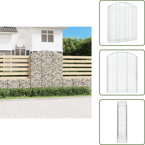 Barrera de jardín - vidaXL Cesta gaviones forma arco hierro galvanizado 150x50x180/200 cm - Malla de gaviones