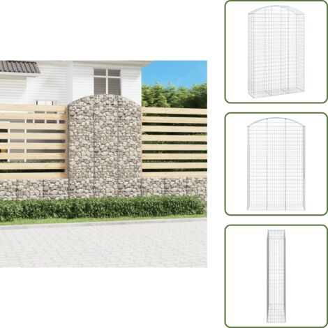 Barrera de jardín - vidaXL Cesta gaviones forma arco hierro galvanizado 150x50x220/240 cm - Muro de piedra