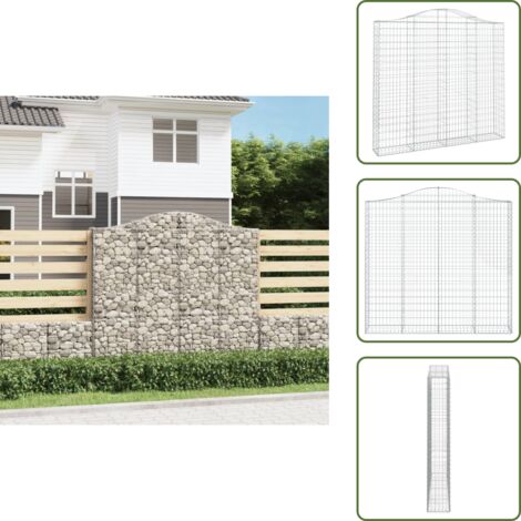 Barrera de jardín - vidaXL Cesta gaviones forma arco hierro galvanizado 200x30x180/200 cm - Muro de piedra