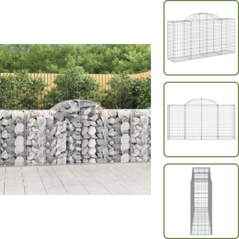 Barrera de jardín - vidaXL Cesta gaviones forma arco hierro galvanizado 200x50x100/120 cm - Muro de piedra