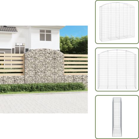 Barrera de jardín - vidaXL Cesta gaviones forma arco hierro galvanizado 200x50x180/200 cm - Muro de piedra