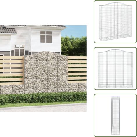 Barrera de jardín - vidaXL Cesta gaviones forma arco hierro galvanizado 200x50x200/220 cm - Muro de piedra