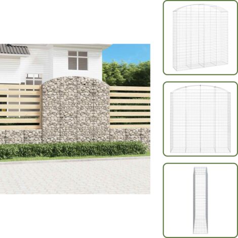 Barrera de jardín - vidaXL Cesta gaviones forma arco hierro galvanizado 200x50x200/220 cm - Muro de piedra