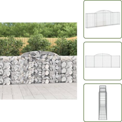 Barrera de jardín - vidaXL Cesta gaviones forma arco hierro galvanizado 300x30x100/120 cm - Muro de piedra