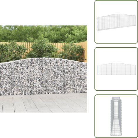 Barrera de jardín - vidaXL Cesta gaviones forma arco hierro galvanizado 400x30x100/120 cm - Muro de piedra