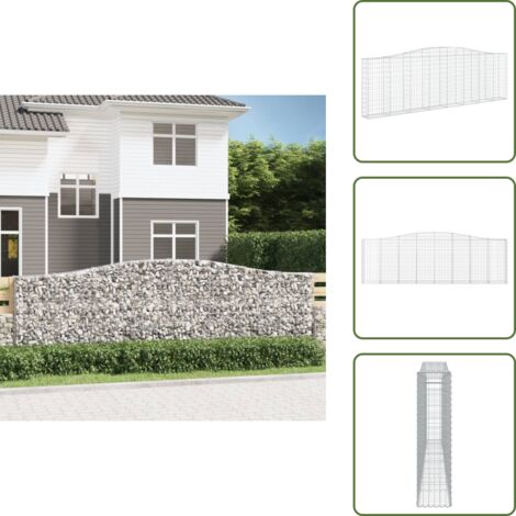 Barrera de jardín - vidaXL Cesta gaviones forma arco hierro galvanizado 400x30x120/140 cm - Malla de gaviones