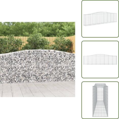 Barrera de jardín - vidaXL Cesta gaviones forma arco hierro galvanizado 400x50x100/120 cm - Muro de piedra