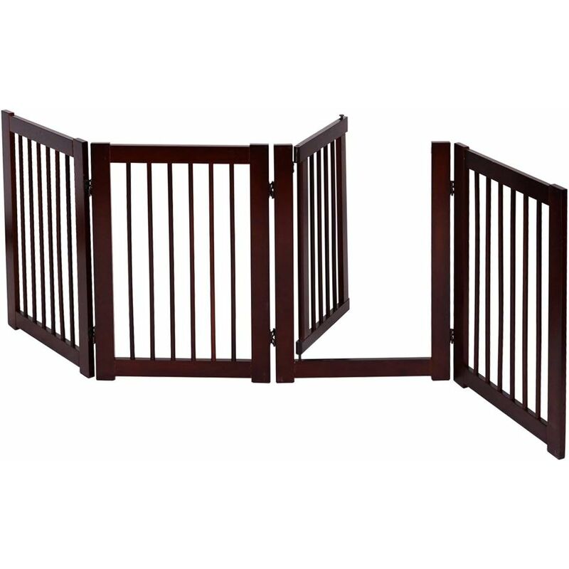 

Barrera de Puerta de Seguridad Rejilla para Perros Mascotas Puerta Escalera Protección Plegable de Madera (203 x 76 x 1,8cm)