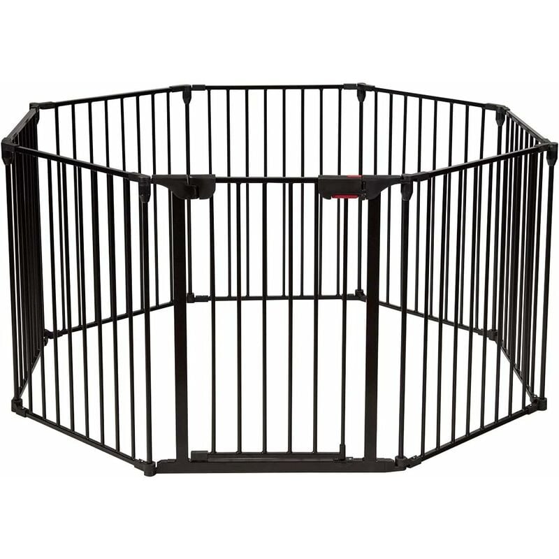 

Barrera de Seguridad de Metal para Niños Perro Rejilla de Protección Plegable para Chimenea Escalera Puerta Negro