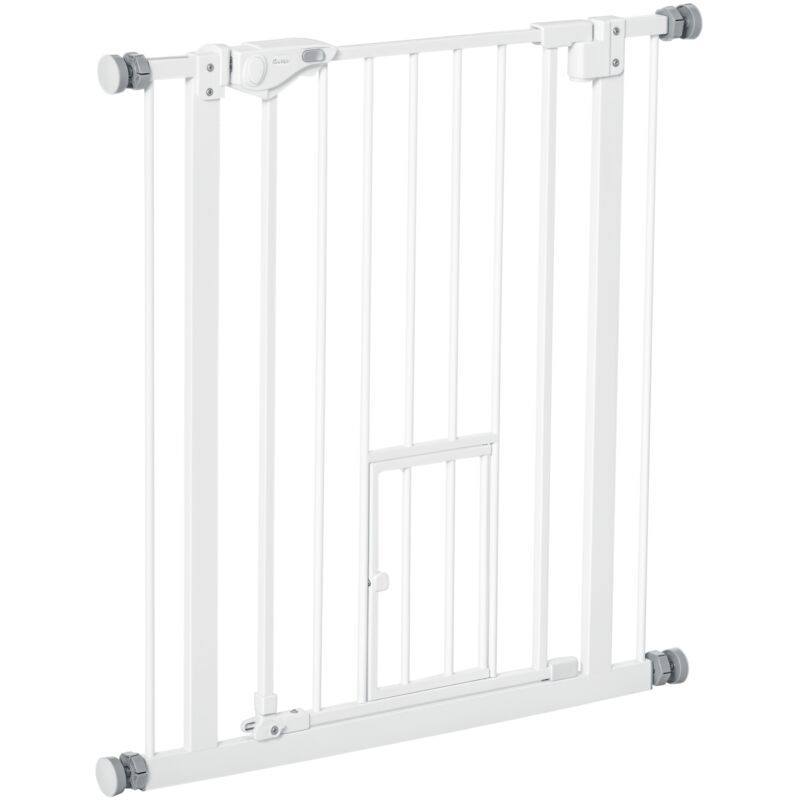

Barrera de Seguridad de Perros Mascotas 74-80 cm para Escaleras Puertas con Puerta Cierre Automático y Sistema de Doble Bloqueo Altura 76,2 cm