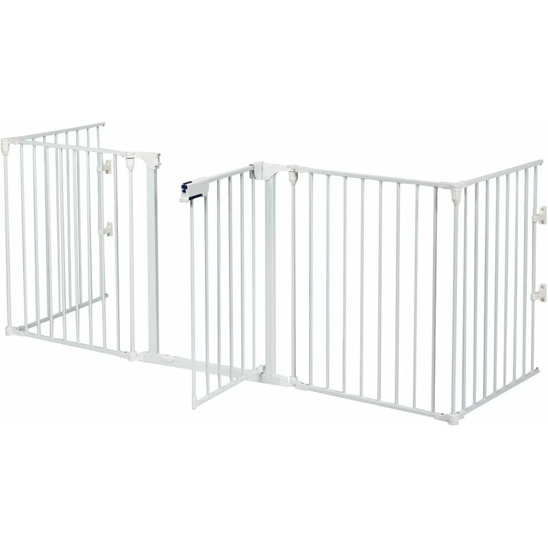 

Barrera de Seguridad para Niños Perro Rejilla de Protección Plegable para Chimenea Escalera Puerta (Blanco)