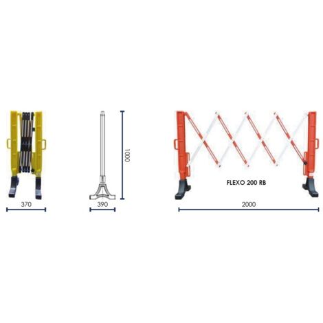 Barrera extensible FLEXO200RB, 2000x390x1000  Metalworks 758136714