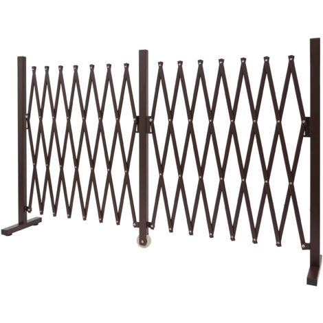 Barrera rejilla protectora valla rejilla de tijera aluminio extensible marrón altura 103 cm ancho 52-400 cm 040006982