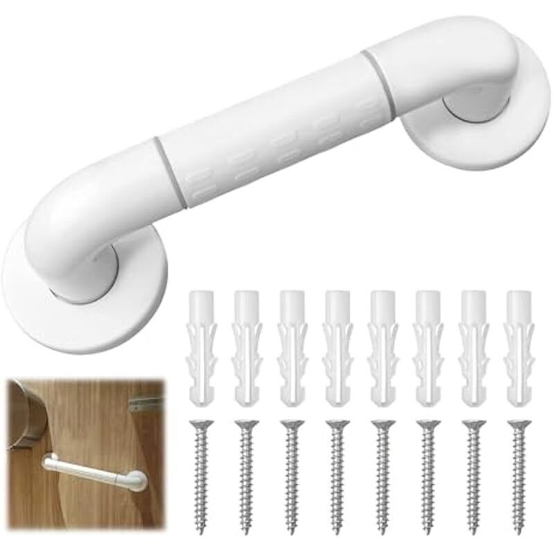 Barres d'appui de bain avec poignée antidérapante et cercles lumineux de sécurité, poignée de bain, porte-serviettes avec tube intérieur en acier