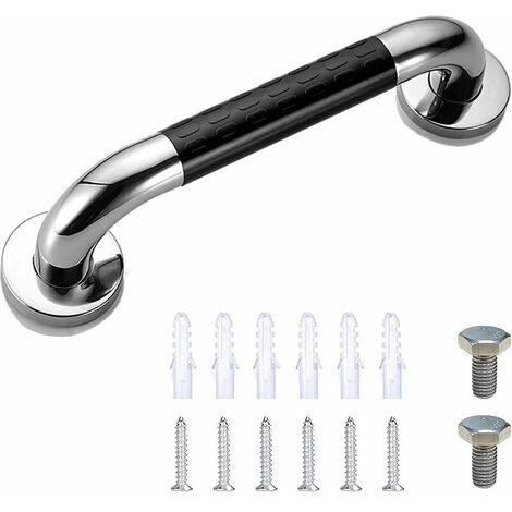 Barres D'appui de Salle de Bain , 33 cm Barre de Maintien Douche, Barres de Sécurité Poignées Antidérapantes en Acier Murale Porte-serviette Pour ​Personnes