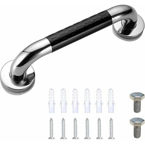 Barres D'appui de Salle de Bain , 33 cm Barre de Maintien Douche, Barres de Sécurité Poignées Antidérapantes en Acier Murale Porte-serviette Pour ​Personnes，HANBING