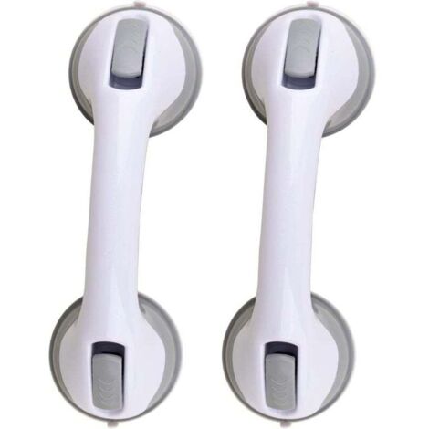 Barres d'appui mises à jour (2025) pour baignoires et douches, poignées à ventouse, barre d'appui de 30 cm (12 po) - Aide à l'équilibre uniquement pour carrelage, verre, plastique dur, personnes handi