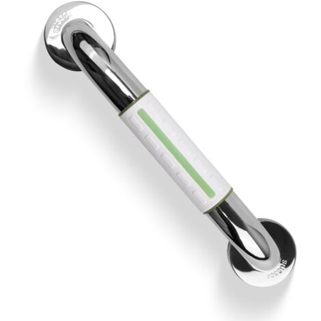 Barres D'appui Salle de Bain Acier Inox 304 avec Poignée Antidérapante et Bande de Sécurité Lumineuse,WC,Douche,Porte Serviettes,Aide Escalier Seniors et Enfants 30cm