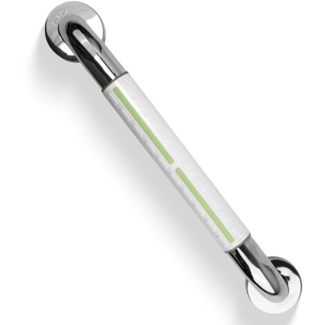 Barres D'appui Salle de Bain Acier Inox 304 avec Poignée Antidérapante et Bande de Sécurité Lumineuse,WC,Douche,Porte Serviettes,Aide Escalier Seniors et Enfants 40cm