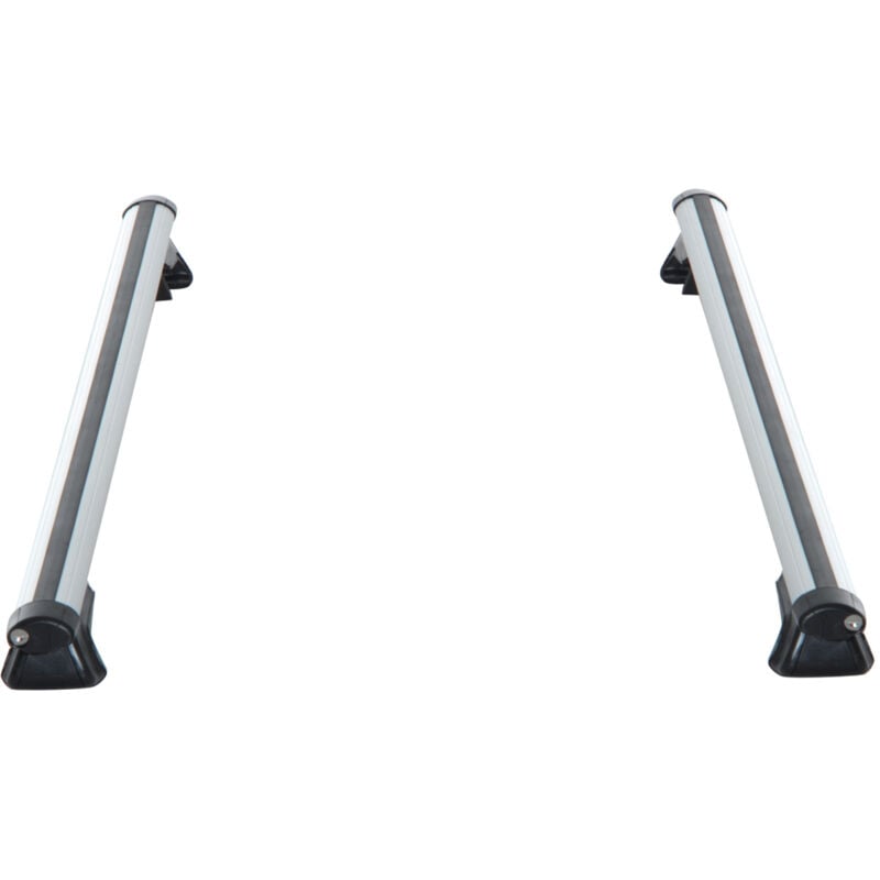 Barres de toit de voiture verrouillables 2 clés fournies dim. 125L x 5,5l x 7H cm aluminium gris noir