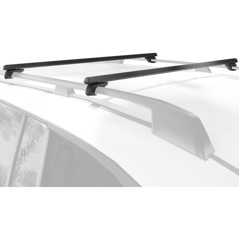 Barres de toit de voiture verrouillables 2 clés fournies dim. 135L x 5,5l x 7H cm aluminium noir