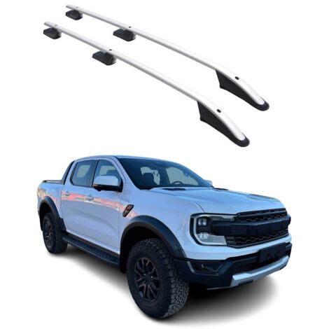 Barres de toit longitudinales pour Ford Ranger PK P703 2022-2026 Alu Argent