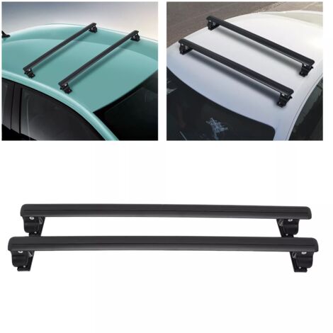Barres de Toit Transversales Universelles 2PCs Verrouillables Porte-Bagages Voiture en Aluminium Charge 75 kg Galerie de Toit, Longueur de la barre transversale : 130cm