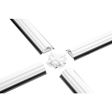 Barres de verre et connecteurs transversaux PVC blanc, soft lip gris et noir - HJ GL2313 & KR23