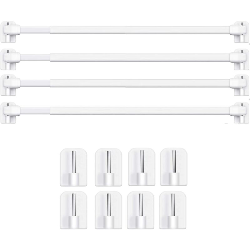 Ulisem - Barres de Vitrage Extensible Tringle Rideau Sans Percage pour Fenetre Pvc pour de Tringle à Rideau Adhésive (4PCS-40-60CM)