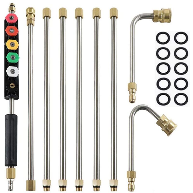 Barres d'extension pour nettoyeur haute pression, 4000PSI Pointes de Lance de Remplacement télescopiques Outils de Nettoyage pour Le Lavage des