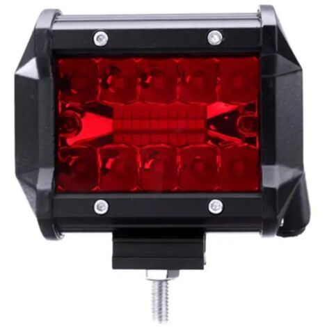 barres lumineuses de travail à LED rouges de 4 pouces (10 cm) avec faisceau large et antibrouillard pour camions tout-terrain et bateaux.