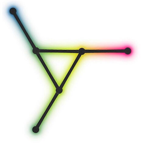 Barres lumineuses LED RGB intelligentes USB pour applique murale, 16 millions de couleurs, noir