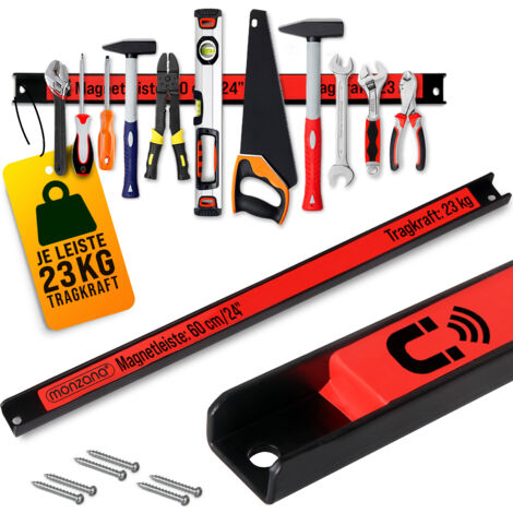 Barres magnétiques pour outils 60 cm 23km charge max - Outils garage atelier-3pcs Set 45cm (en)