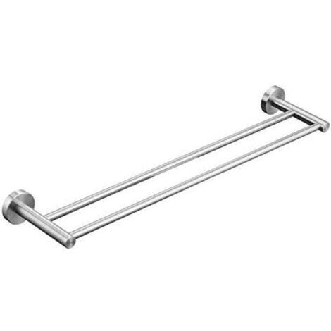 Barres porte-serviettes double Support Mural SUS 304 En Acier Inoxydable Brossé,50 cm porte serviette de bain - 50 Cm
