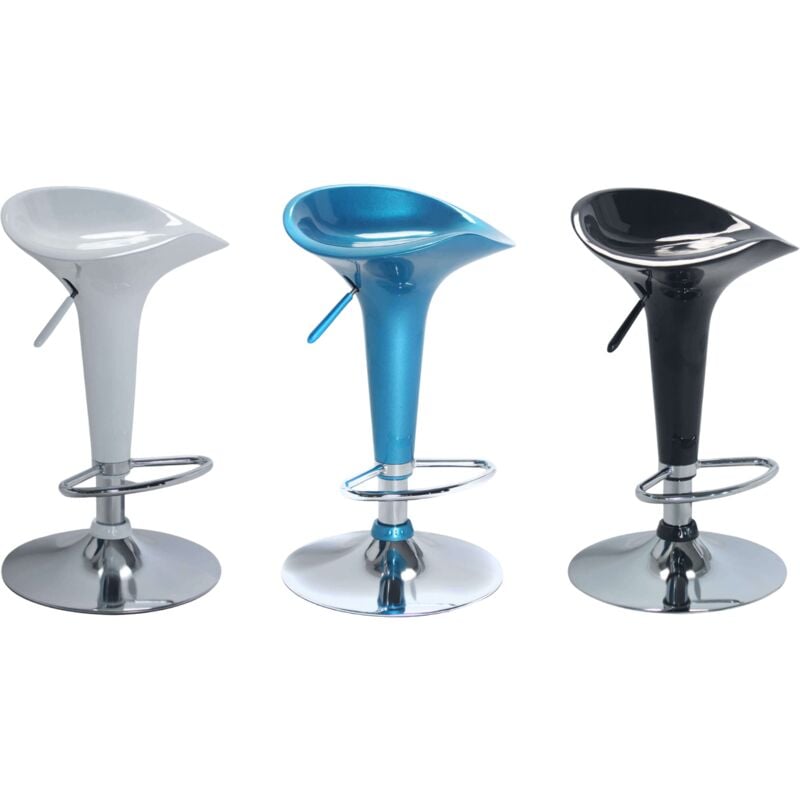 Magazzini Cosma - Barres selles intérieures avec siège d'abs et base en acier avec hauteur de pointe réglable Black - Black