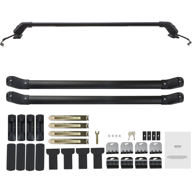 Mophorn - Barres transversales de toit universelles barres transversales réglables en aluminium, capacité de 155 lb, s'adapte aux toits nus, avec