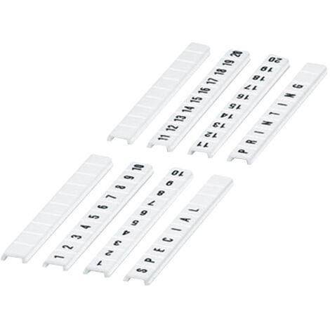 Barrette de 10 repères à clipser 5mm plat imprimés 1 à 10 blanc SCHNEIDER NSYTRABF510