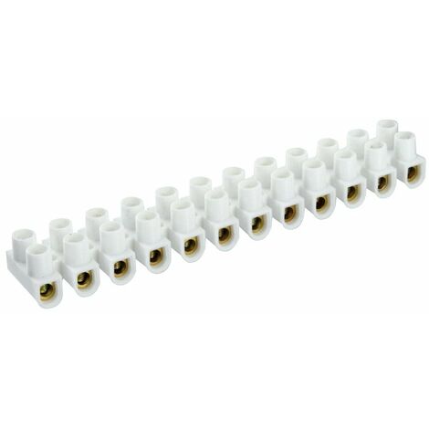 Barrette de connexion - Dhome - 12 dominos à visser - Pour section 10 mm² - Blanc